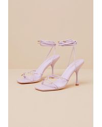 Lulus - Marcelia Lace-Up High Heel Sandals - Lyst