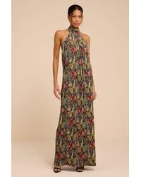 Lulus - Marta Multi Floral Pleated Backless Maxi Dress - Lyst