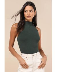 Lulus - Seasonal Sophistication Ribbed Mock Neck Sweater Tank Top - Lyst