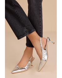Lulus - Corbett Ruched Slingback Pointed-Toe Pumps - Lyst