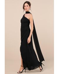Lulus - Adeline One-Shoulder Scarf Maxi Dress - Lyst