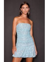 Lulus - Caia Sequin Drop Waist Mini Dress - Lyst