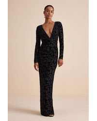 Lulus - Patricia Velvet Burnout Long Sleeve Maxi Dress - Lyst