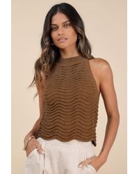 Lulus - Calee Pierced Knit Sleeveless Sweater Top - Lyst