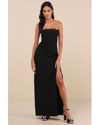 Lulus - Memorably Iconic Strapless Lace Bustier Maxi Dress - Lyst