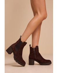 Lulus - Amari Suede Ankle Boots - Lyst