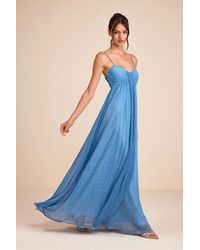 Lulus - Irina Lurex Plisse Sleeveless Maxi Dress - Lyst