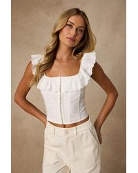 Lulus - Cosette Eyelet Embroidered Ruffled Top - Lyst