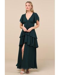 Lulus - Midnight Mood Tiered Maxi Dress - Lyst