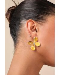 Lulus - Jelsie Flower Statement Earrings - Lyst