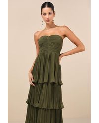 Lulus - Seriously Sensational Strapless Tiered Maxi Dress - Lyst