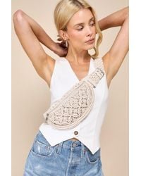 Lulus - Adventurous Spirit Macrame Belt Bag - Lyst