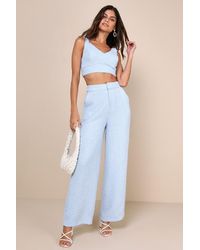 Lulus - Chic And Sophisticated Tweed Wide-Leg Pants - Lyst