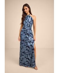 Lulus - Indra Floral Burnout Backless Maxi Dress - Lyst