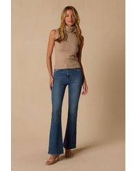 Just Black - The Vintage Relaxed Slight Dark Wash Denim Flare Jeans - Lyst