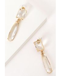 Lulus - Clearly Glamorous And Clear Drop Earrings - Lyst