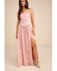 Lulus - Alanis Floral Burnout Lace-Up Maxi Dress - Lyst