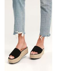 Lulus - O'Ahu 2 Suede Espadrille Platforms - Lyst