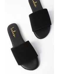 Lulus - Addison Nubuck Slide Sandals - Lyst
