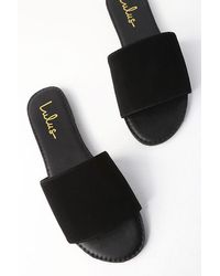 Lulus - Addison Nubuck Slide Sandals - Lyst