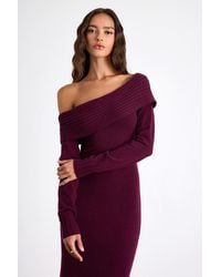 Lulus - Ellie Dark Plum Sweater Bodycon Maxi Dress - Lyst