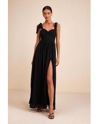 Lulus - Radiant Charisma Chiffon Ruched Tie-Strap Maxi Dress - Lyst