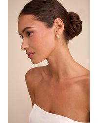 Lulus - Talon 14Kt Layered Rhinestone Hoop Earrings - Lyst