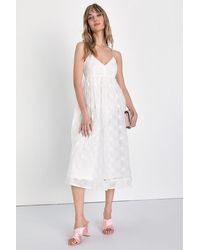 Lulus - Radiate Elegance Floral Tulle Midi Dress - Lyst