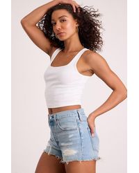 Levi's - 501 Original Light Wash Distressed Cutoff Denim Shorts - Lyst