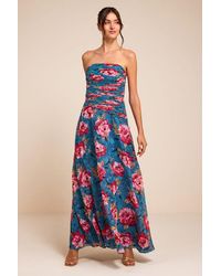 Lulus - Tanya Multi Satin Pleated Maxi Dress - Lyst