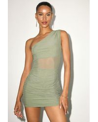 Lulus - Neela Mesh One-Shoulder Mini Dress - Lyst