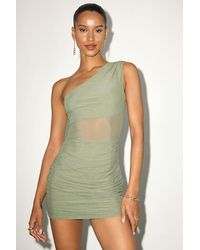 Lulus - Neela Mesh One-Shoulder Mini Dress - Lyst