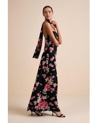 Lulus - Rawya Floral Strapless Maxi Dress And Scarf Set - Lyst