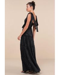Lulus - Picturesque Allure Jacquard Tie-Strap Maxi Dress - Lyst