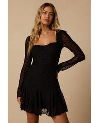 Lulus - Madison Textured Knit Long Sleeve Dress - Lyst