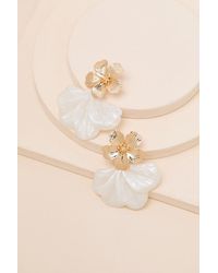 Lulus - Sheena Flower Statement Earrings - Lyst