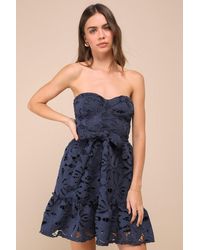 Lulus - Majorly Cute Crochet Lace Strapless Bustier Mini Dress - Lyst