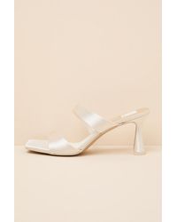 Dolce Vita - Icelyn Off Satin High Heel Slide Sandals - Lyst