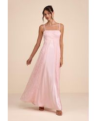 Lulus - Mitzie Embroidered Maxi Dress - Lyst