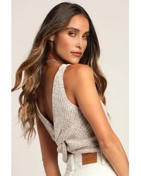 Lulus - Let's Get Away Multi Knit Twist Back Tank Top - Lyst