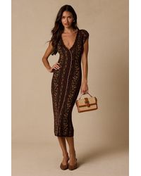 Lulus - Savanna Floral Button-Front Sweater Midi Dress - Lyst