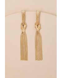 Lulus - Vamika Knotted Chain Drop Earrings - Lyst