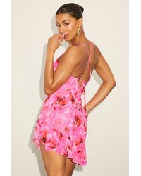 Lulus - Cina Floral Lace-Up Mini Dress - Lyst