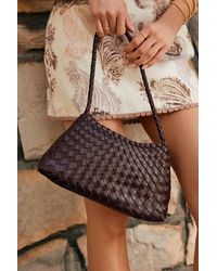 Lulus - Lilijana Dark Woven Shoulder Bag - Lyst