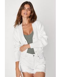 Lulus - Toasty Babe Knit Button-Up Cropped Cardigan - Lyst