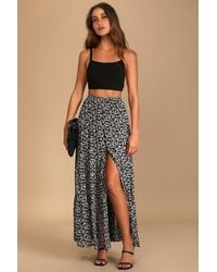 Lulus - Subtle Sweetness Floral Print Tiered Maxi Skirt - Lyst