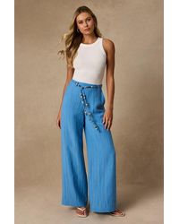 Lulus - Evaline Beaded Belt Wide-Leg Pants - Lyst