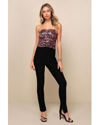 Lulus - My Favorite Sparkle Multi Sequin Ruched Strapless Crop Top - Lyst