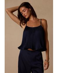 Lulus - Caspian Satin Pleated Cami Top - Lyst