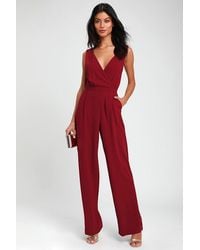 Lulus - Kiska Lace Wide-Leg Jumpsuit - Lyst